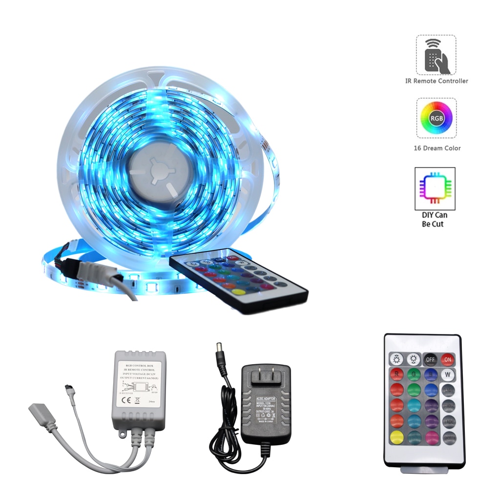LED  Ʈ ܼ , 12V 3A , RGB 5050   , ̿, TV  , Luces LED, Ip65